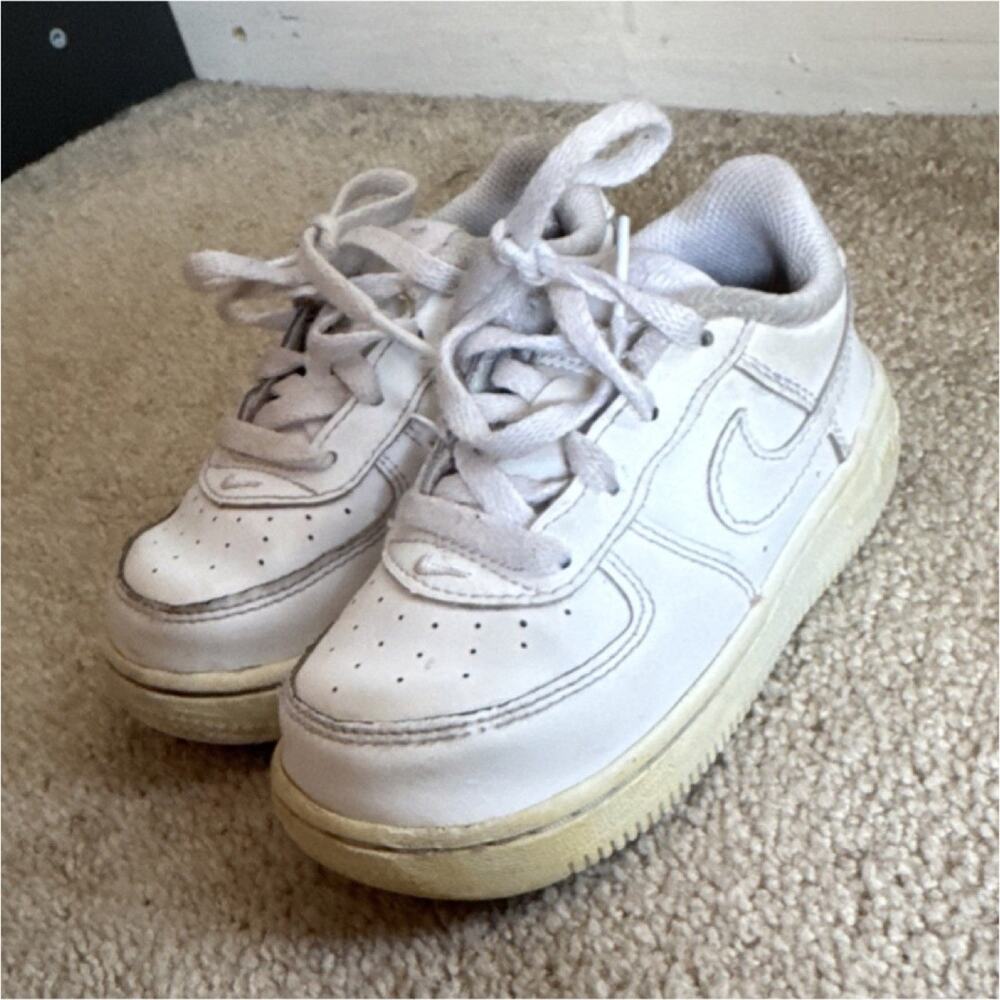 Nike Air Force 1‎ Low White Kids Sneaker Leather US 8C Model 314194-117